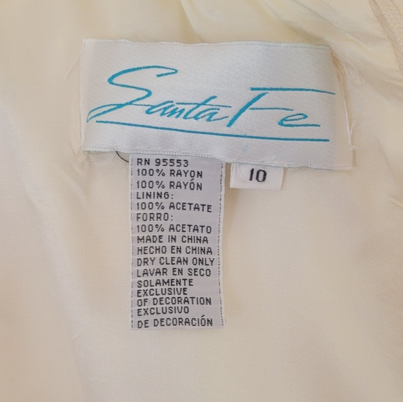 Karin Stevens Santa Fe Off White Pleated Vintage Dress Size 10 - Picture 10 of 13